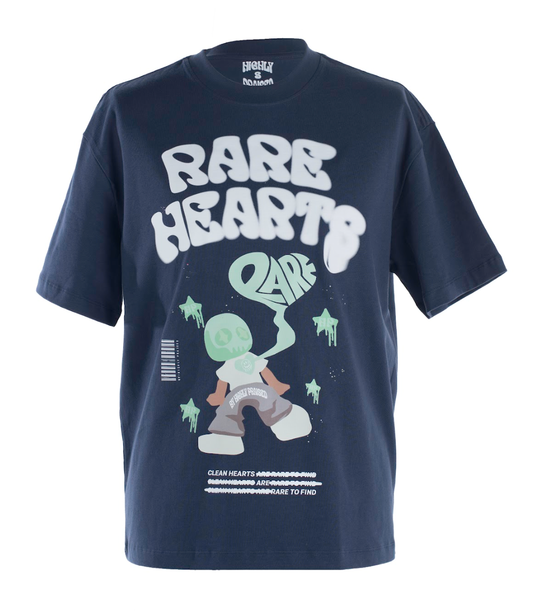 SALE - Rare Hearts Navy-Tee
